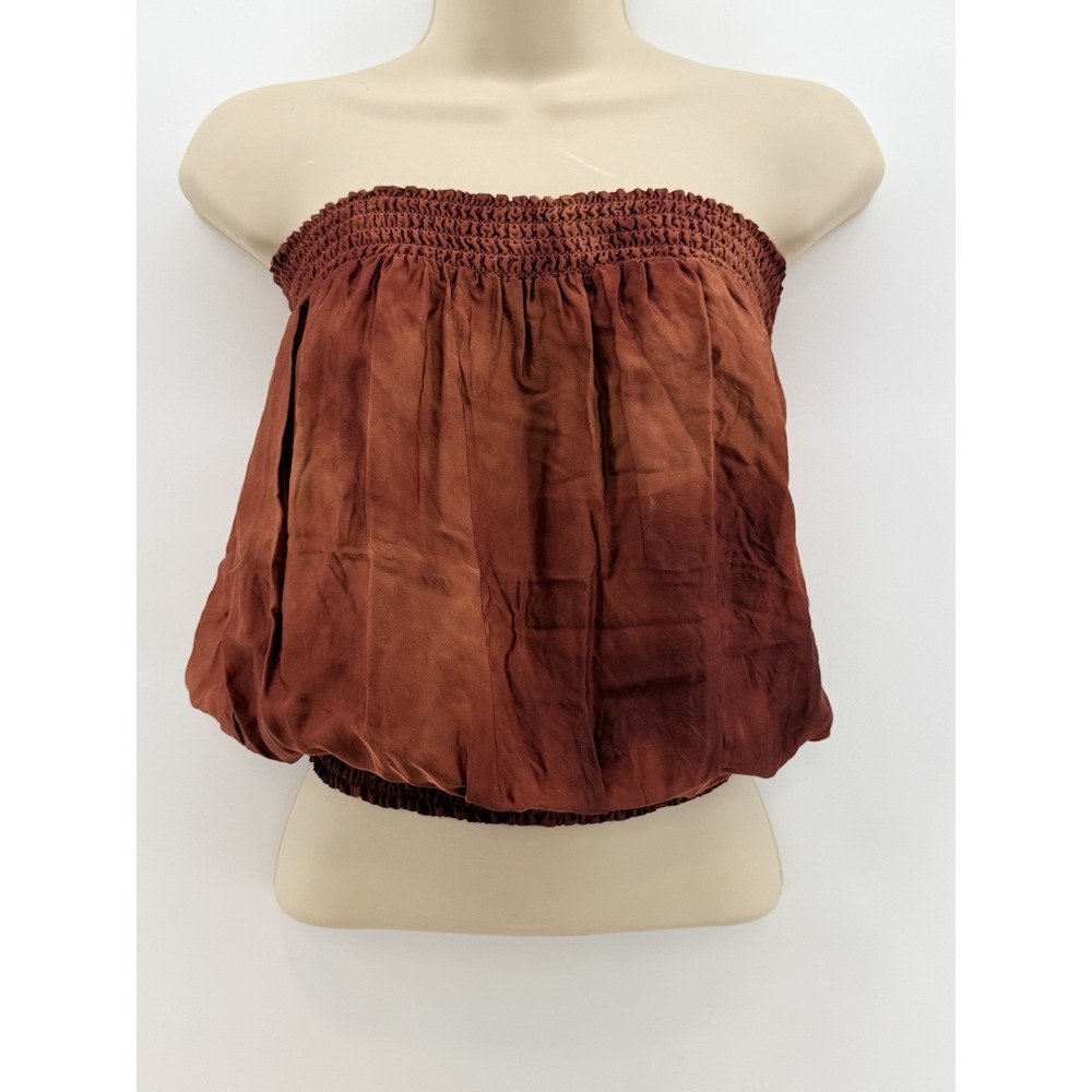 SOFIA  MADE IN ITALY CANDY STRAPLESS SMOCKED BUBBLE‎ TOP